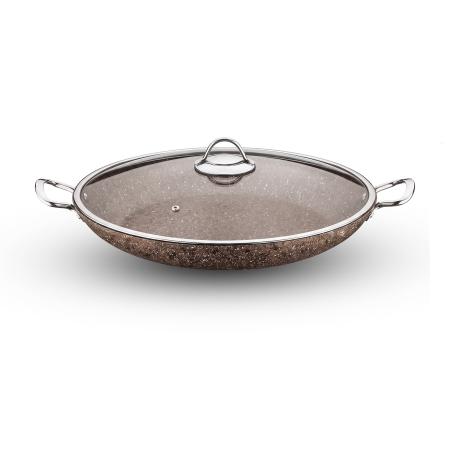 Stone-Age Terra 38 cm Çizilmez Yanmaz Yapışmaz İndüksiyonlu Şef Tenceresi