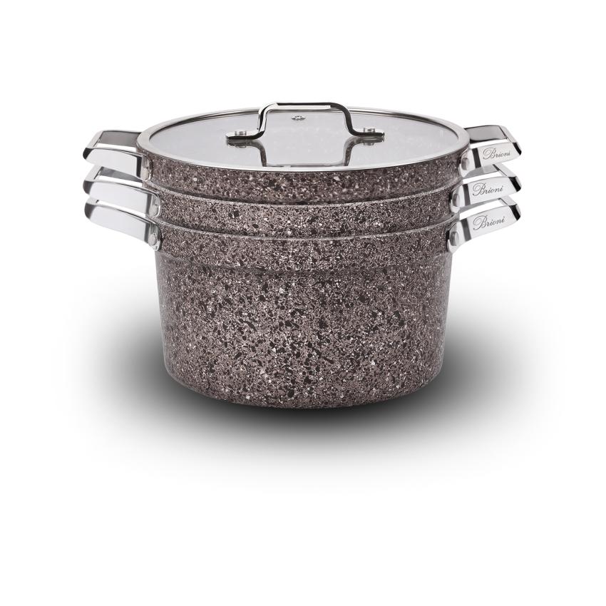 Stone-Age Flex Stone Terra 22 cm 5 Parça Yanmaz Yapışmaz Çizilmez İndüksiyonlu Tencere Seti