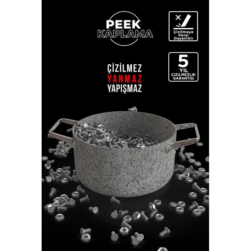 Stone-Age 18 cm Çizilmez Yanmaz Yapışmaz İndüksiyonlu Derin Tencere