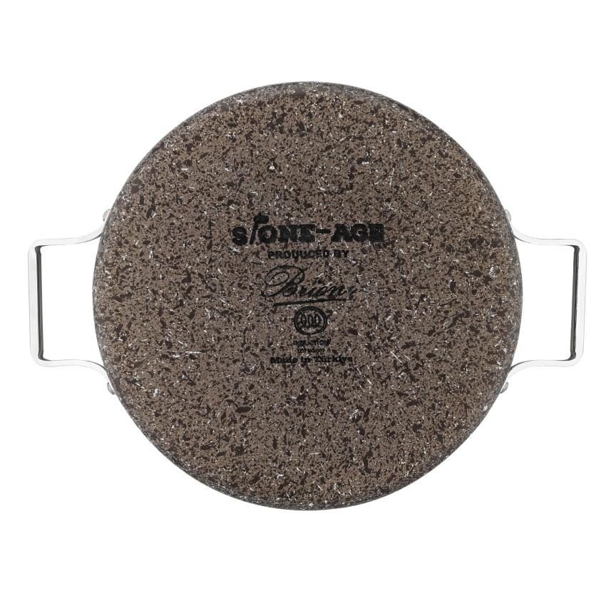 Stone-Age Terra 26 cm Çizilmez Yanmaz Yapışmaz İndüksiyonlu Basık Tencere
